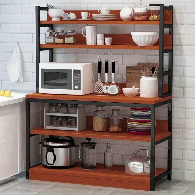 Modern Industrial Kitchen Rack With Storage Shelves