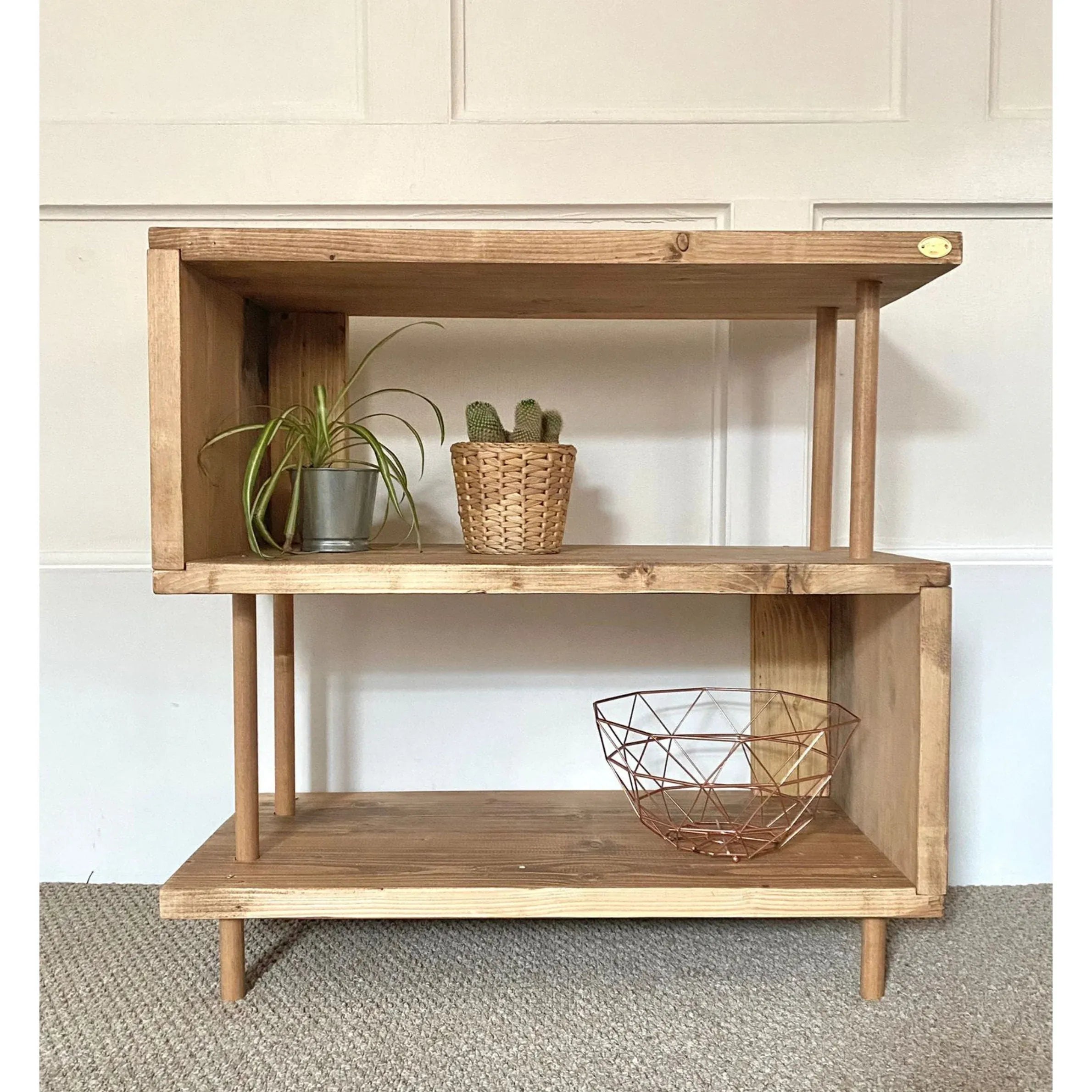 Rustic Wooden Shoe Rack Bench With Storage Shelves
